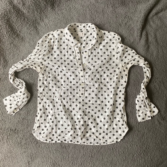 J crew jacquard polka dot popover - Picture 2 of 14
